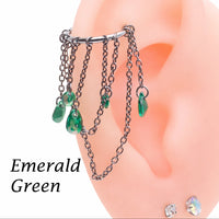 Green titanium 16g multi-chain clicker with unique design, implant-grade jewelry, available in 8mm and 10mm sizes.