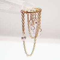 Gold PVD titanium 16g multi-chain clicker with unique design, 8mm or 10mm diameter, by Magpie Body Jewelry.
