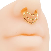 Implant Titanium 3 tier Fan Stack Hinged Titanium Clicker · Septum/Daith/Helix · 16g Hoop 10mm