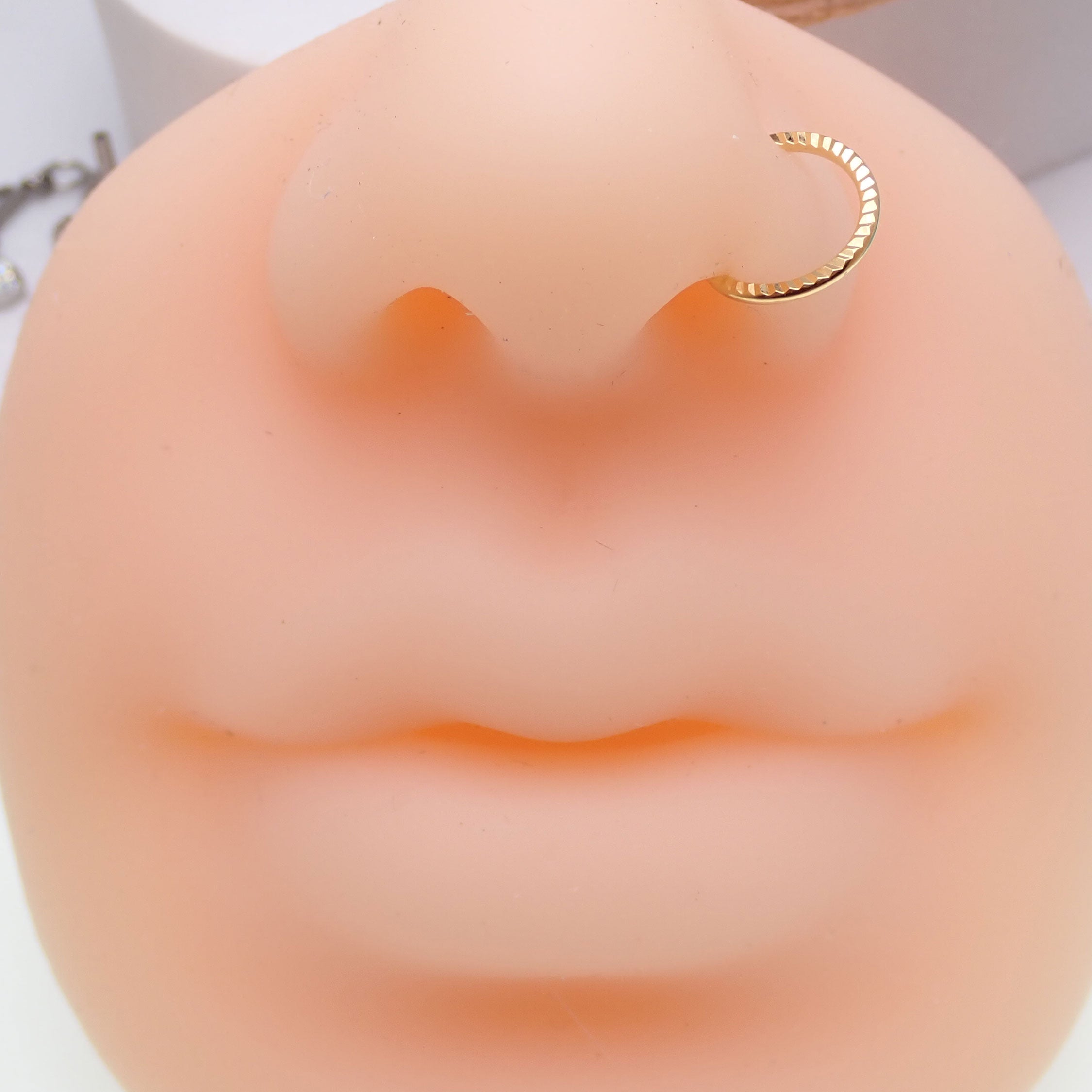 Sterling silver 20G nose hoop ring by Magpie Body Jewelry, 7mm diameter, stylish and durable nose ring for everyday wear.