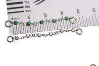 Magpie titanium ear cuff chain with emerald CZ add-on, available in 32mm or 38mm length, stylish jewelry accessory