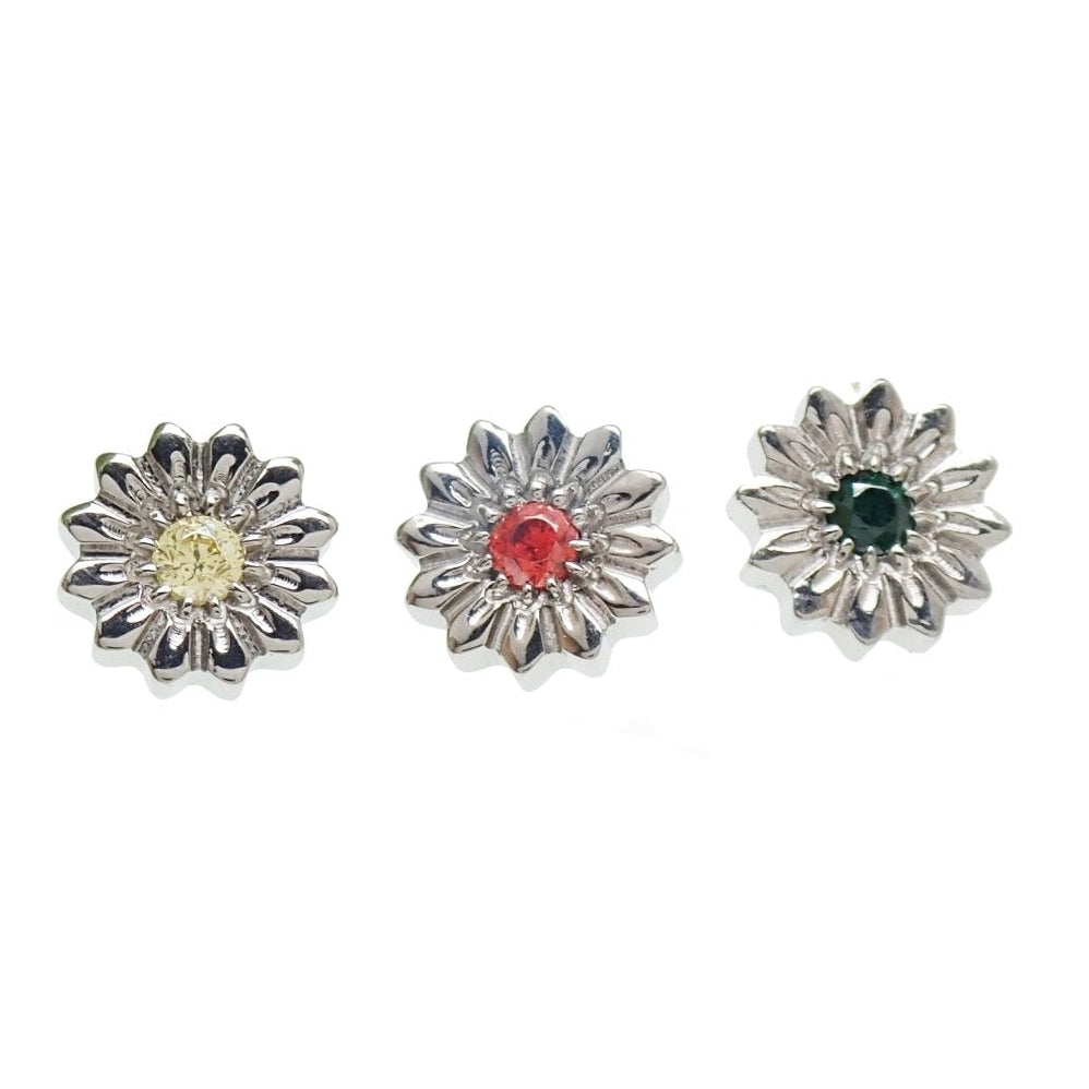 Titanium Sunflower CZ Lip _ Ear piercing - Body Clickers Body Jewelry