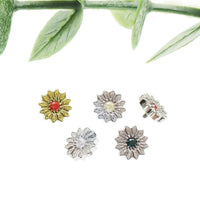 Titanium Sunflower CZ Lip _ Ear piercing - Body Clickers Body Jewelry
