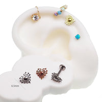 Web Heart Titanium Flatback Piercing 18g, 16g, 14g - Body Clickers Body Jewelry