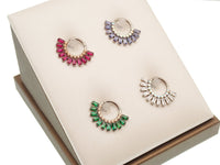 Magpie Super Nova CZ titanium septum clicker in cerise champagne finish, 16g gauge, 8mm diameter.