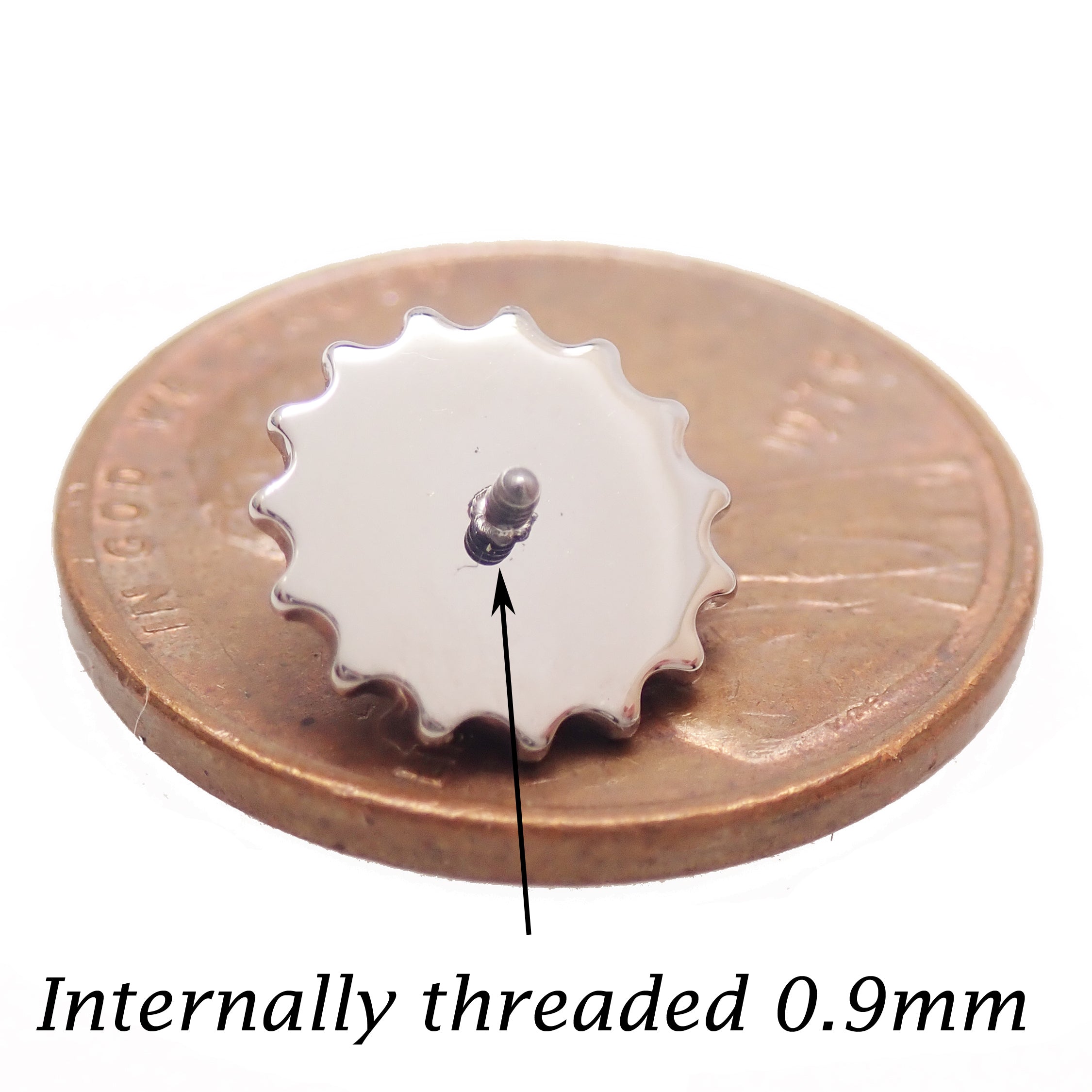 Semi-Precious Labradorite Mandala flatback Implant Titanium