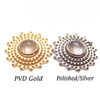 Semi-Precious Labradorite Mandala flatback Implant Titanium