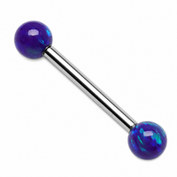 Mermaid Purple Opal Titanium Nipple Bar 14g, 12g