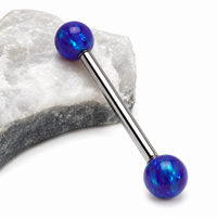 Mermaid Purple Opal Titanium Nipple Bar 14g, 12g