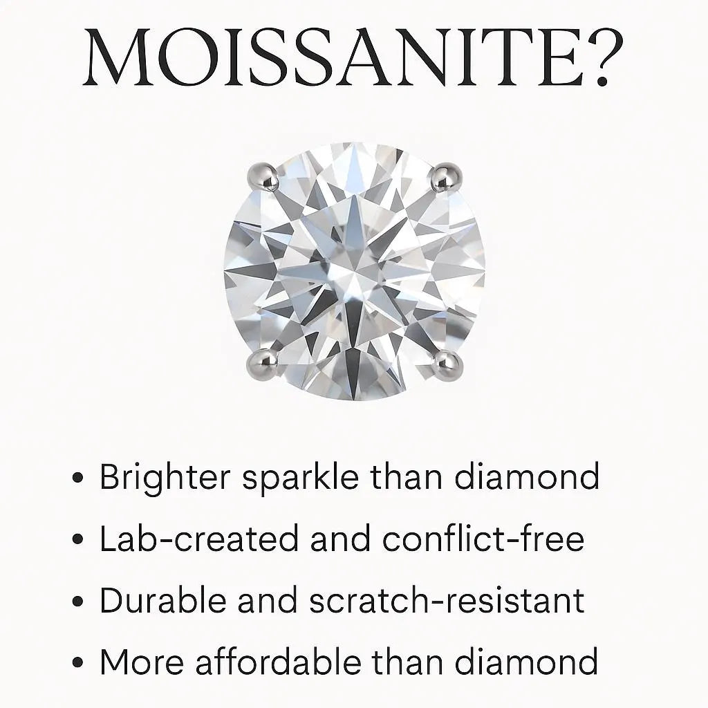 MOISSANITE- Implant Titanium Flatback piercing, 18g/16g/14g- Internally Threaded- 0.9mm thread