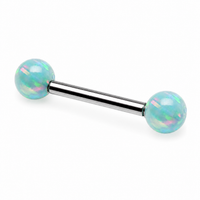 Moon Yellow 5mm, 6mm Opal Titanium Nipple Ring 14g, 12g