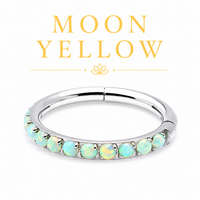 Titanium Fire Opal hinged ring Clicker 16g 8mm/10mm