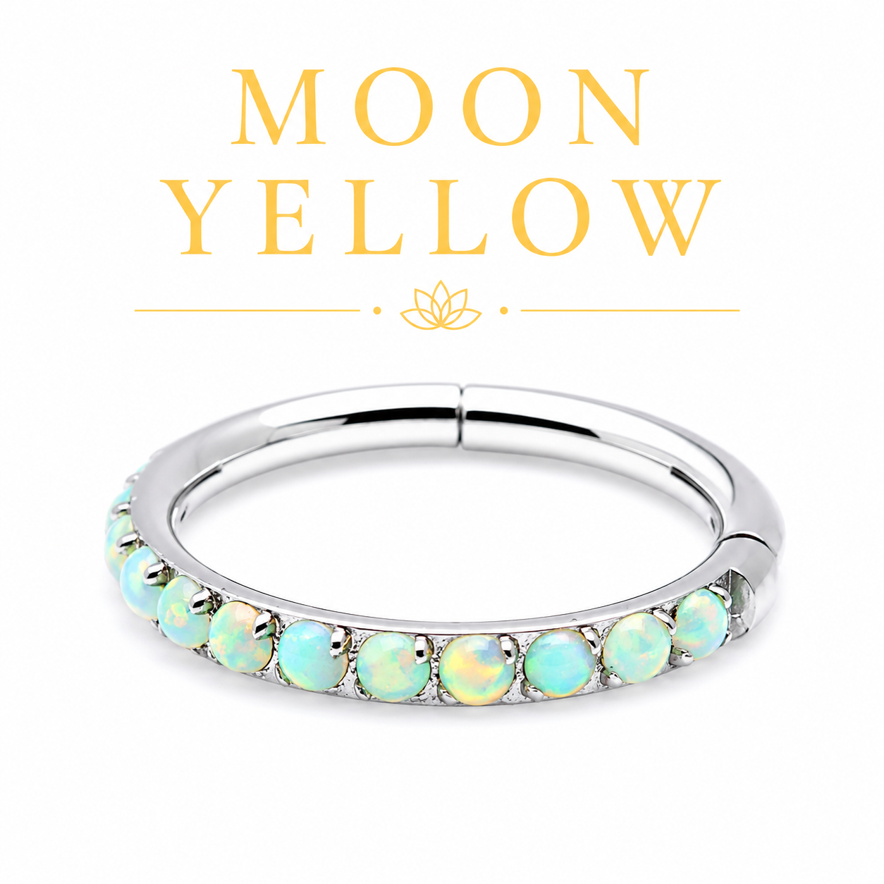 Titanium Fire Opal hinged ring Clicker 16g 8mm/10mm