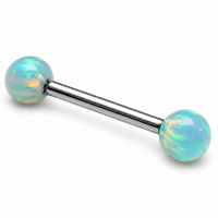 Moon Yellow 5mm, 6mm Opal Titanium Nipple Ring 14g, 12g