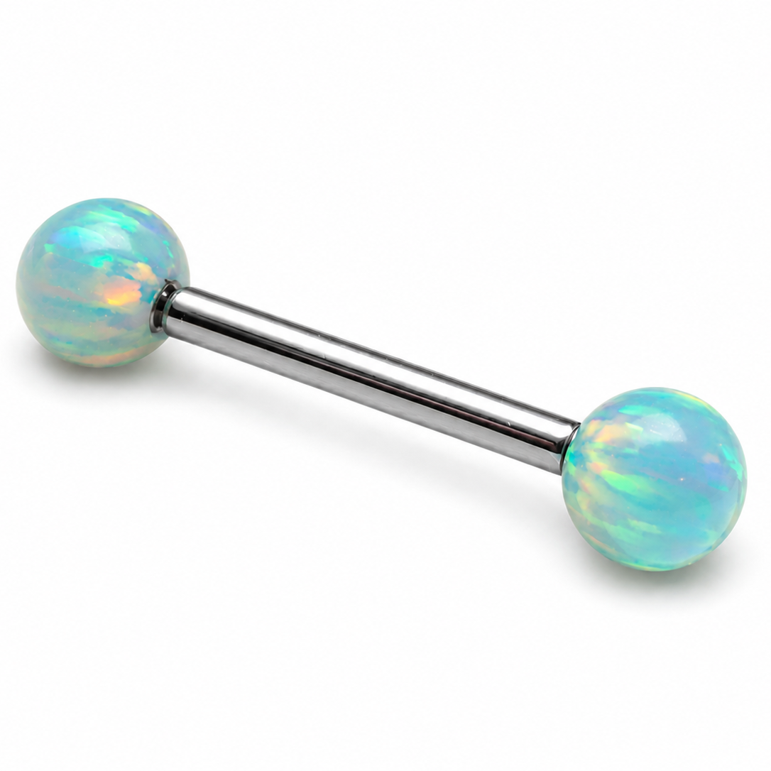 Moon Yellow 5mm, 6mm Opal Titanium Nipple Ring 14g, 12g