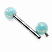 Moon Yellow 5mm, 6mm Opal Titanium Nipple Ring 14g, 12g