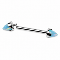 Moon Yellow Opal Cone Implant Titanium Nipple Bar 14g, 12g