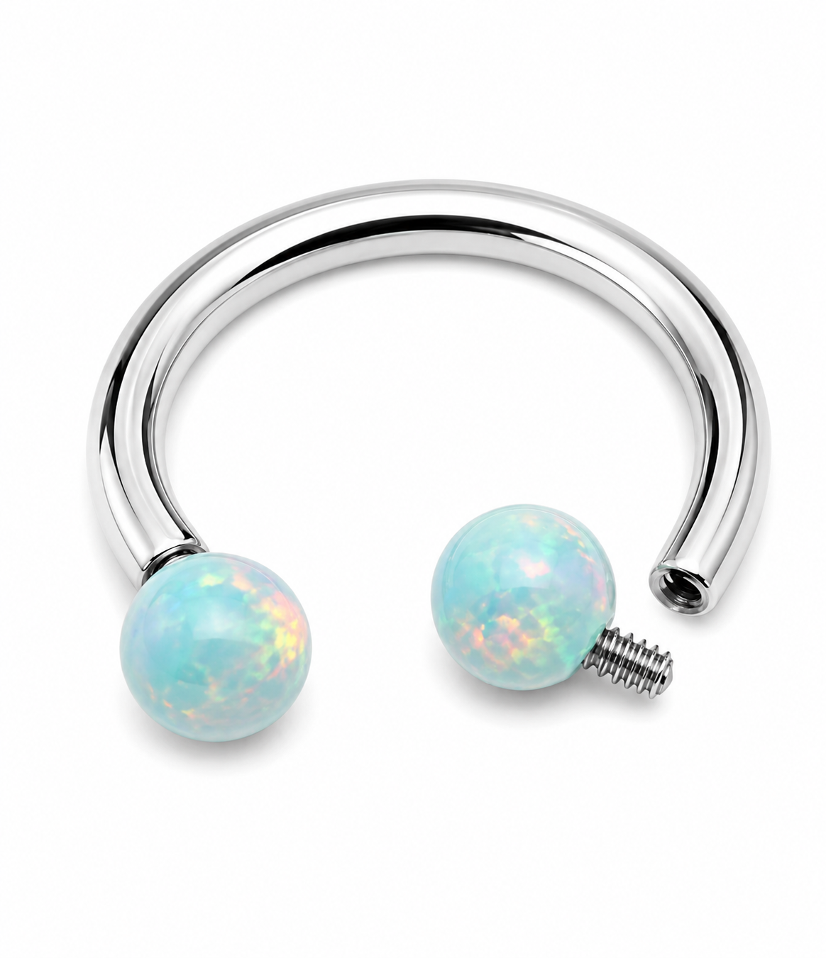 Opal Horseshoe Titanium 16g & 18g