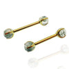 Moss Agate Nipple barbell Piercing 16g