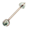 Moss Agate Nipple barbell Piercing 14g,12g - Body Clickers Body Jewelry