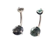 Moss Agate or Tourmalinated Quartz Belly curve 14g - Body Clickers Body Jewelry