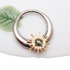 Titanium Sunburst Clicker  Moss Agate – 16G/14G Implant-Grade