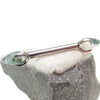 Moss Agate  Dragon Egg barbell Piercing 16g