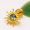 Moss agate pvd Gold Sun flatback Implant Titanium