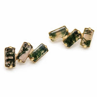 Moss Agate Implant Titanium Flatback Piercing 18g, 16g, 14g, helix, Tragus, conch stud