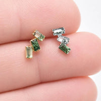 Moss Agate Implant Titanium Flatback Piercing 18g, 16g, 14g, helix, Tragus, conch stud