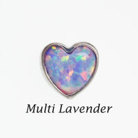 Opal Heart Dermal Top, 14g (1.2mm thread)