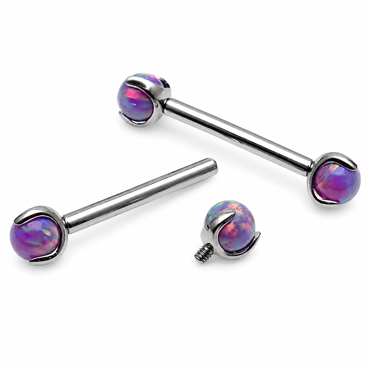 Titanium Multi Lavender 4mm opal Barbell