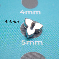 Mystic Topaz Natural Stone Flower Titanium Flatback/ Labret Piercing 18g, 16g, 14g