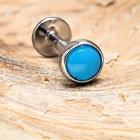Titanium Natural stone Flatback- Internally Threaded 0.9mm Thread