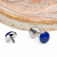 Titanium Natural stone Flatback- Internally Threaded 0.9mm Thread