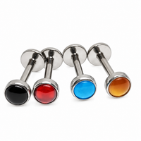 Titanium Natural stone Flatback- Internally Threaded 0.9mm Thread