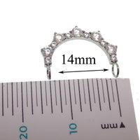Titanium CZ shield nipple barbell with CZ ends and push-fit design in 14mm size, Body Clickers Body Jewelry nipple jewelry