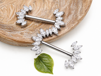 CZ Push Fit Implant Titanium Nipple piercings 16g, 14g, 12g