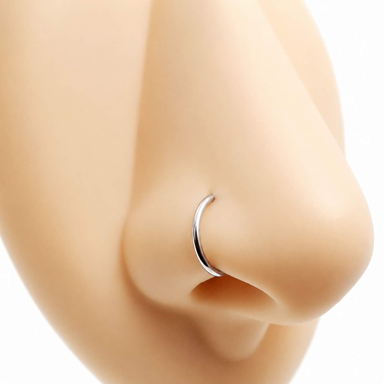Nose Hoop 8mm, 10mm Titanium Piercing 18g, 20g