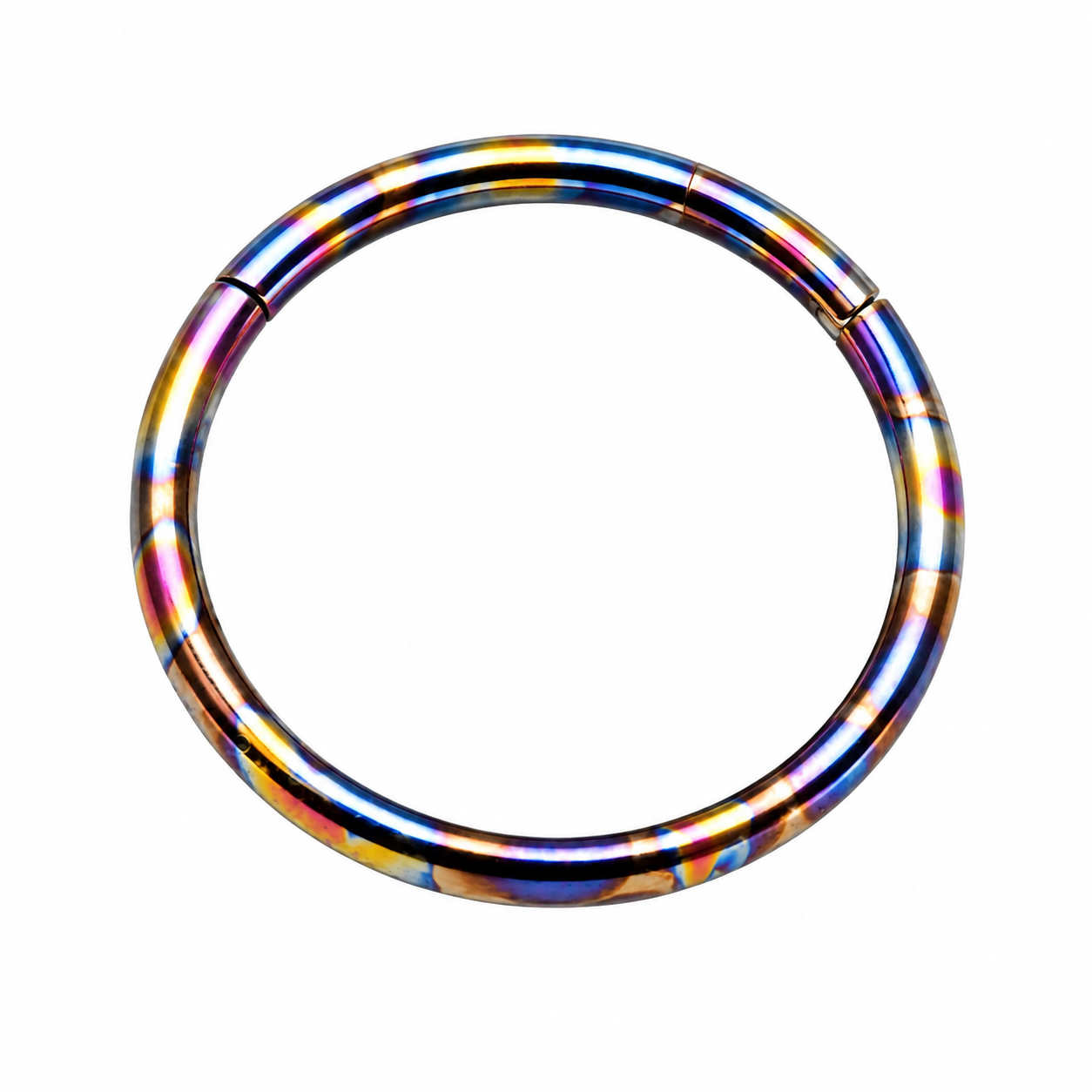 Oil Slick Anodized Titanium Clicker 14g, 16g, 18g