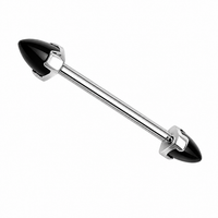 Black Onyx Cone Nipple Bar 14g, 12g