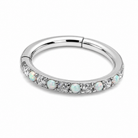 16G Titanium Opal & CZ Clicker