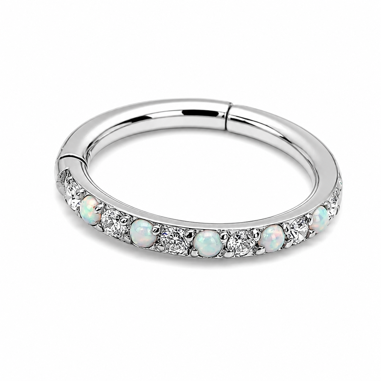 16G Titanium Opal & CZ Clicker
