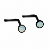 Set of 2 White Opal Nose L-Curves 20g