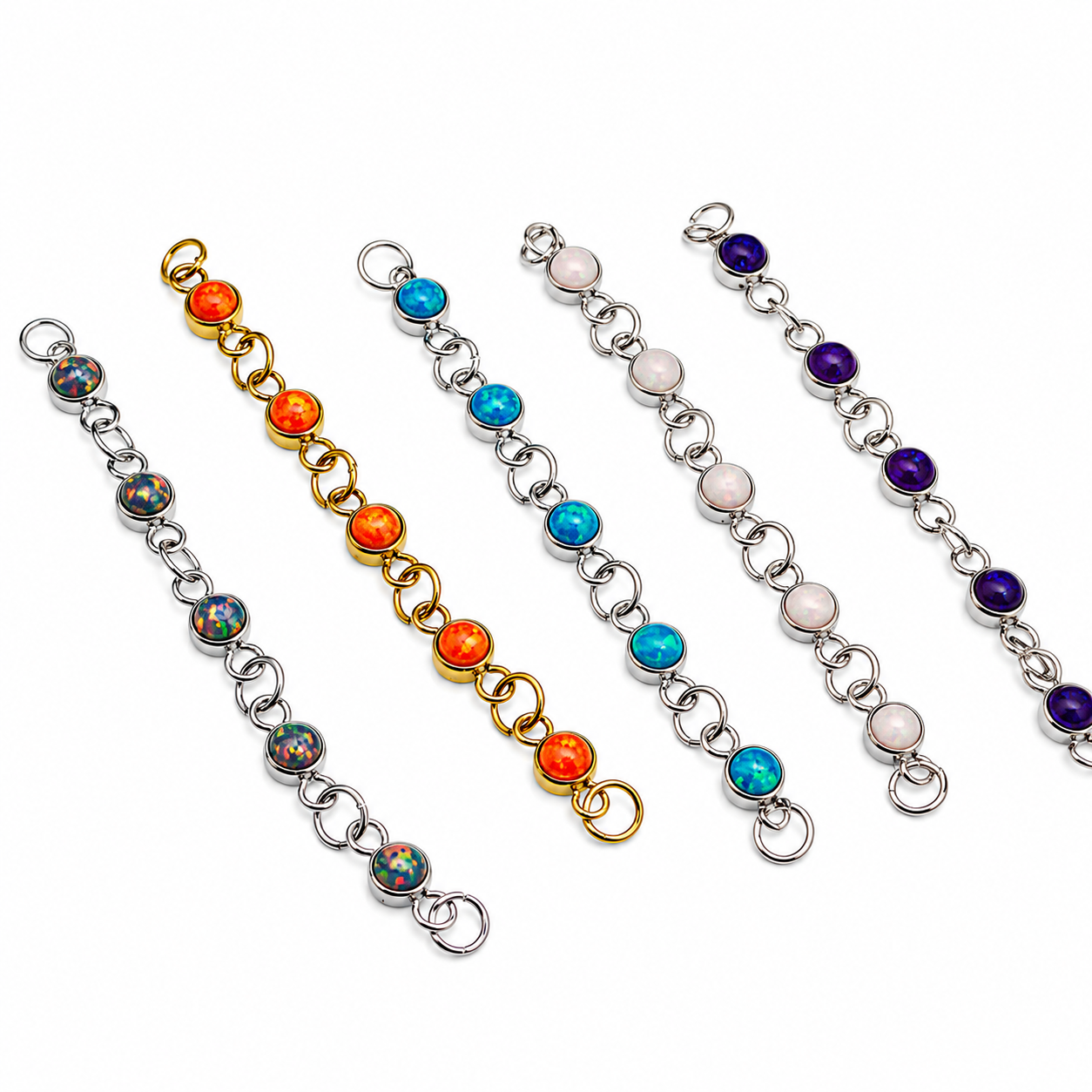 Titanium Opal Piercing add on Chain