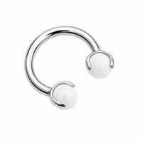 Opal Claw Implant Titanium Horseshoe Ring 14g