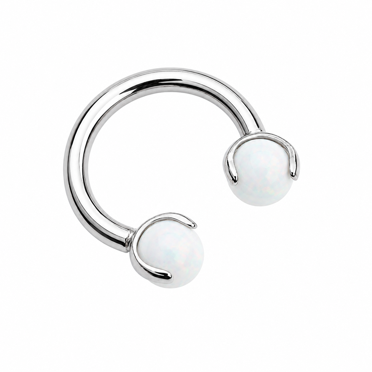 Opal Claw Implant Titanium Horseshoe Ring 14g