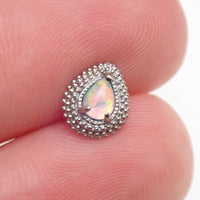 Implant Titanium Opalite Teardrop Flatback Piercing- Internally Threaded