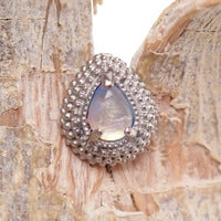 Implant Titanium Opalite Teardrop Flatback Piercing- Internally Threaded