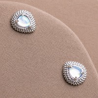 Implant Titanium Opalite Teardrop Flatback Piercing- Internally Threaded